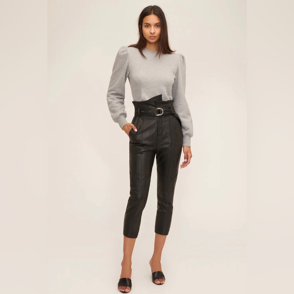 Marissa Webb ANNISTON LEATHER PANT IN BLACK